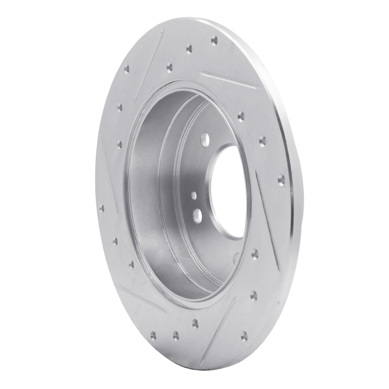 Hyundai Tucson Brake Rotor (1) - Rear Right - R1 Concepts - Drilled & Slotted - Silver - `05-`20